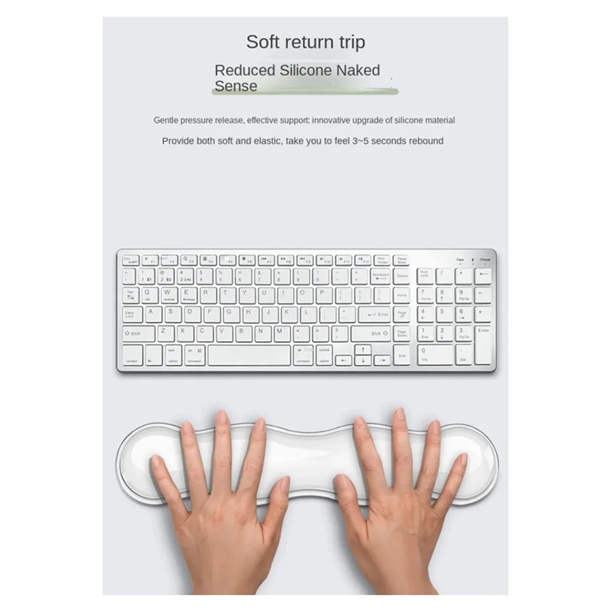 لوحة ماوس GOB-oRubber مع مسند للمعصم، وصينية لوحة المفاتيح، ومسند مكتب شفاف من السيليكون غير قابل للانزلاق