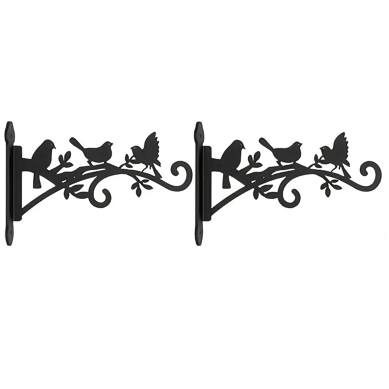 Metal Plant Hooks, Sold Individually, with Bird and Leaf Patterns, Sturdy and Easy to Install, Suitable for Outdoor Flower Baskets