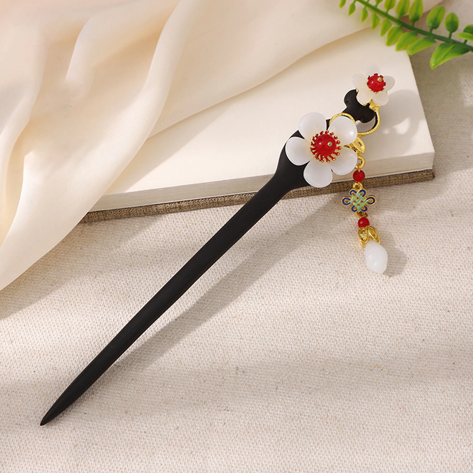 Chinese Traditional Flower Sticks Vintage Style Wooden Hairpin Handmade Hair Chopsticks Head Accessory Hanfu Hair Accessories