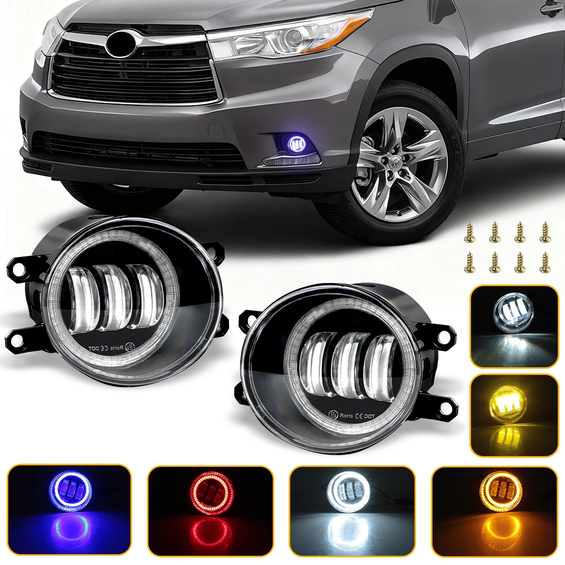 

LED Angel Eyes Fog Lamp For Toyota Fit Corolla RAV4 Camry Yaris Prius CHR Hilux Lexus Daytime Running Light Fog Driving Lamp 12V