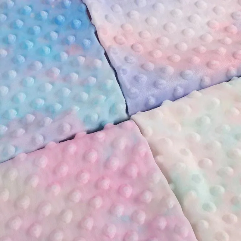 Tie Dyed Minky Fleece Fabric, Ultra Soft Polyester, Double Embossed Pattern, Baby Blanket, Pillow Toy, DIY Fabric, Sold by Yard