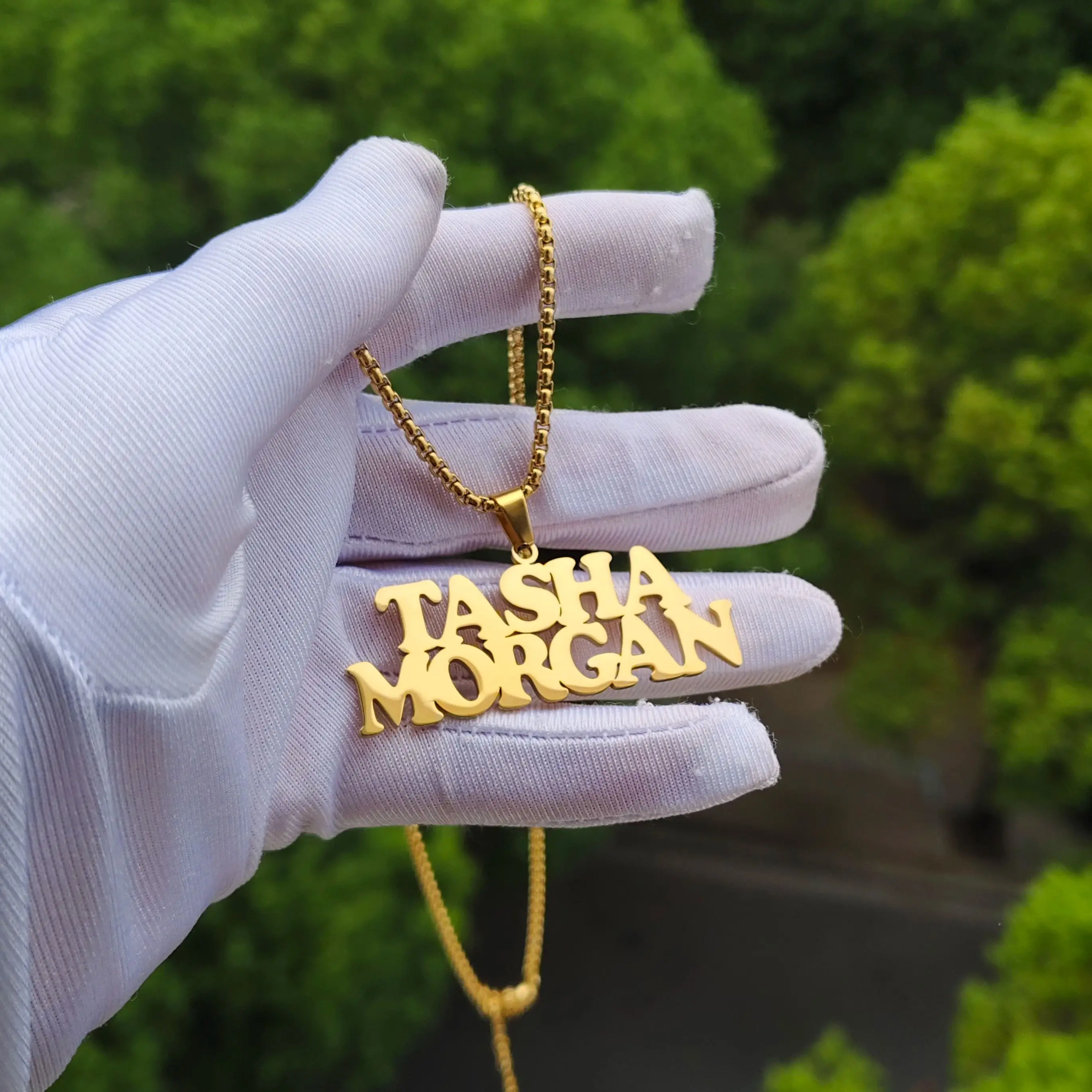 

DHQH Personalized Double Row Letter Necklace Customized 2 Row Name Pendant Necklace Valentine's Day Manufacturer Direct Sales