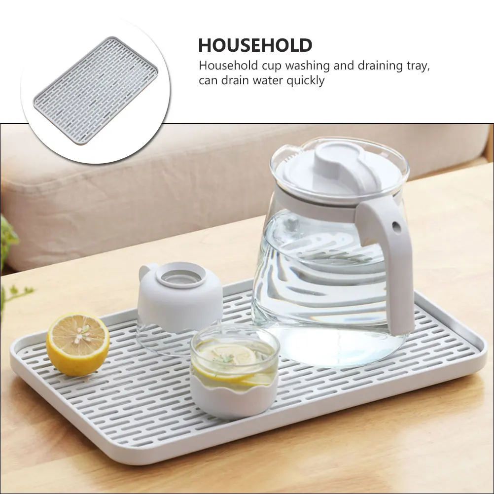 

1pc Double Layer Drain Household Cup Drying Mat Pp Storage Tray Decorative Kitchen Draining Rack Water Drainage Fruit Tray Small
