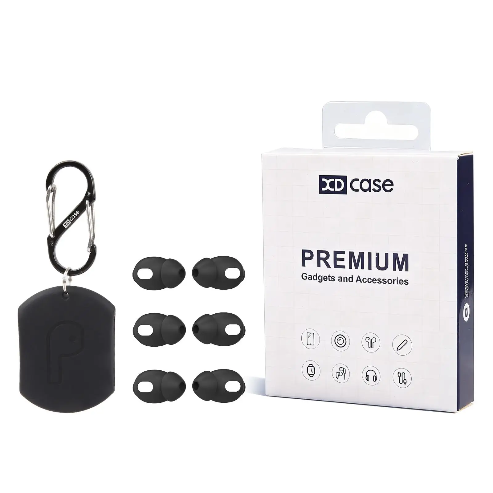 XDcase 3 Pairs Silicone Protective Case For AirPods 4 Ultra Thin Earbuds Replacement Cover Attached Storage Case & Carabiner