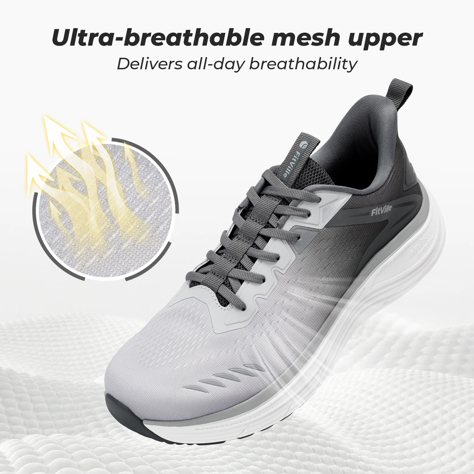 FitVille Extra Wide Mens Sport Shoes Breathable Gym Athletic Workout Cross Training Running Max Cushion Sneakers For Men