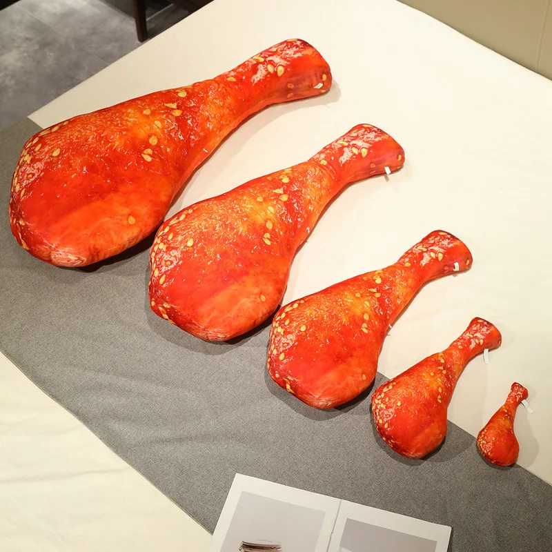 Duża poduszka w kształcie kawałka chrupiącego kurczaka - pluszowa zabawka anime, urocza maskotka, miękka lalka na Boże Narodzenie i Święto Dziękczynienia