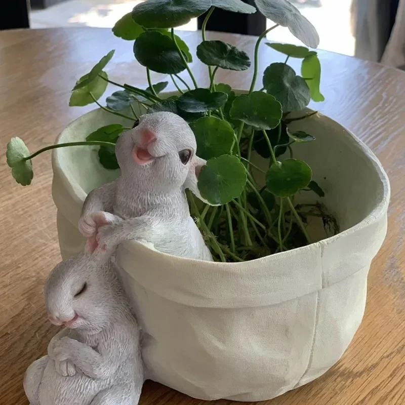 Creative Flowerpot Balcony Garden Simulation Lovely Rabbit Garden Gardening Plant Decoration Landscaping Small Animals Potted