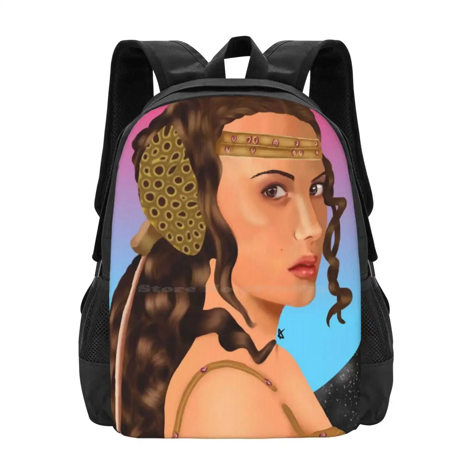 

Портрет Падме Амидала. Рюкзак с 3D-принтом, студенческая сумка