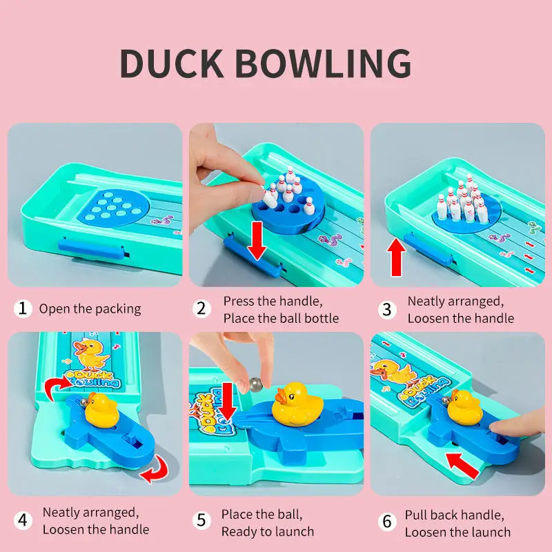 Mini Desktop Bowling Set Game Funny Indoor Parent-Child Interactive Toy Party Table Sports Educational Game for Kids Adults Gift