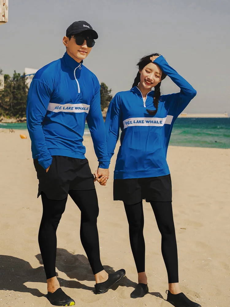 

Long Sve Diving Suit Men's Surfing Swimming Costume Women's Separate Slimming Jellyfi Design Couple's Sunscreen Hot Spring