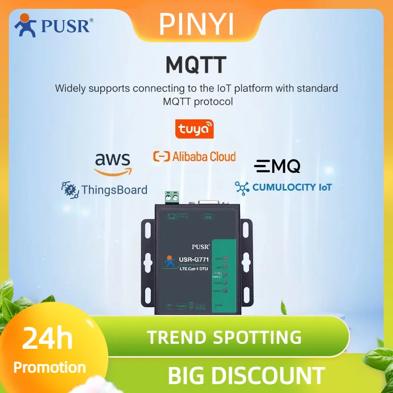 

Акция PUSR Europe Industrial M2m LTE CAT 1, последовательный сотовый модем RS485, RS232, 4 г Lte, модем USR-G771-E