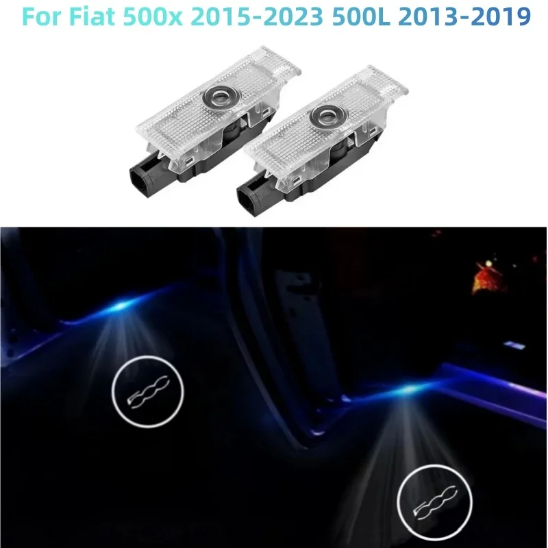 

2pcs Car Door Welcome Lights Projector Customize Ghost Shadow Lamp For Fiat 500L 2013-2019 500x 2015-2022 2023 Car Accessories