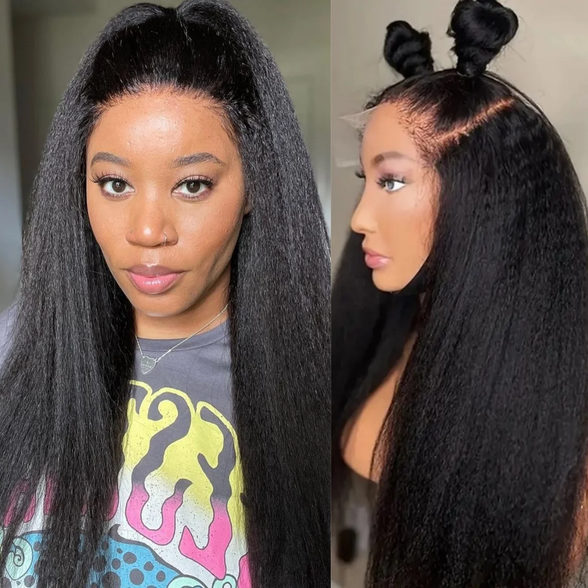 13 × 4 غريب مستقيم 5 × 5 الدانتيل الجبهة خصلات الشعر المستعار الإنسان شفافة قبل قطعها 220 الكثافة الدانتيل شعر مستعار أمامي للنساء اللون الطبيعي 1B