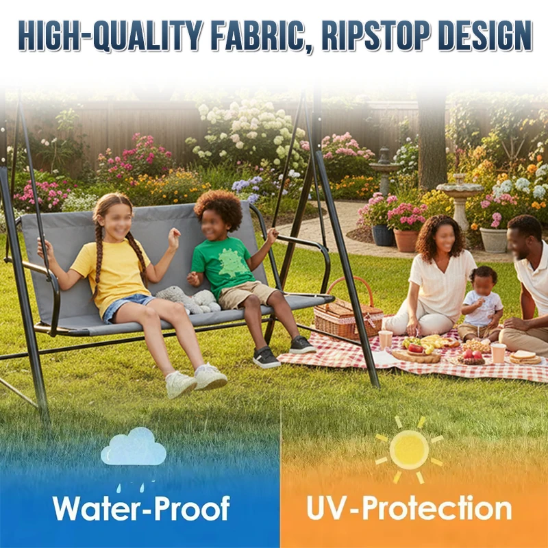 600D Waterproof Garden Swing Seat Cover For Outdoor Patio Swing Chair Porch Bench Sling Chair Replacement Fabric Swing Cover