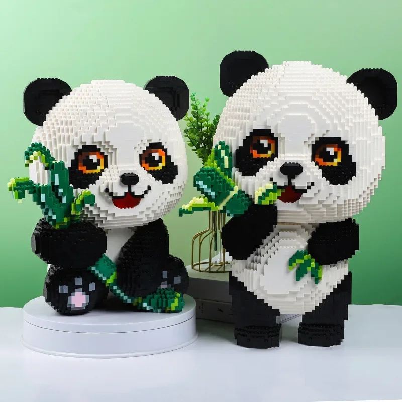 Panda series building blocks puzzle assembly toy Christmas gift living room decoration cute animal adult assembly oversize model