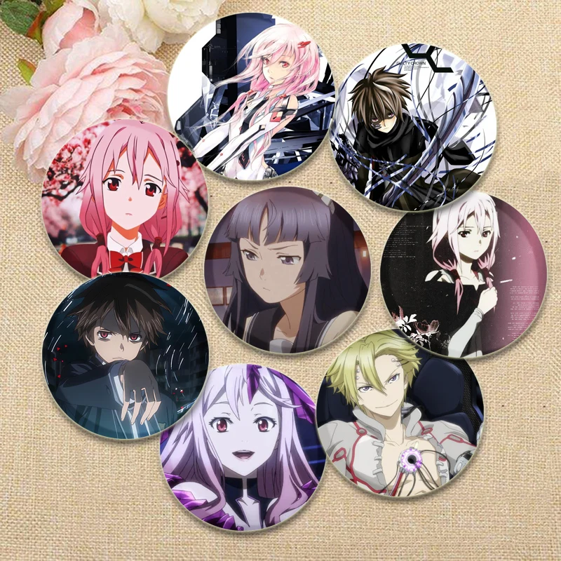 Guilty Crown Yuzuriha Inori 32/44/58mm Simple Button Pins Snap in Design Anime Brooches Daily Stylish Ornament Cartoon Badge