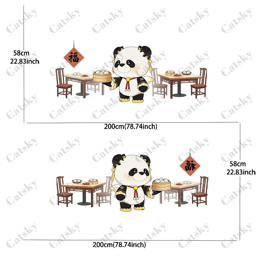 Chinese girl panda working car sticker, IP image, PVC material, suitable for most vehicles, side decorative sticker, waterproof