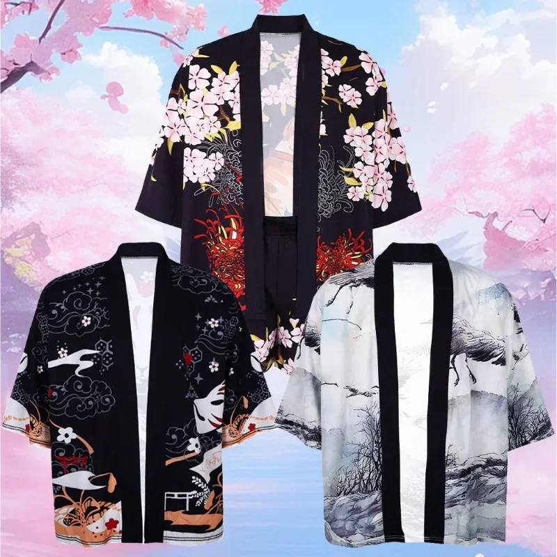 

Japanese Haori Cosplay Costume Unisex Anime Kimono Coat for Men Women Stage Performances Halloween Carnival Parties Outfits