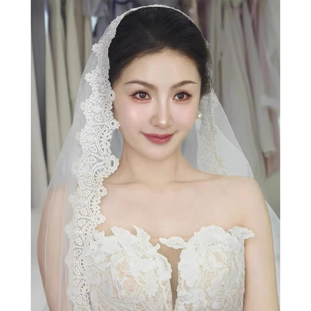 Lace Edge Bridal Veils Fancy Wedding Veil 1.5*1.5m Veils Wedding Accessories