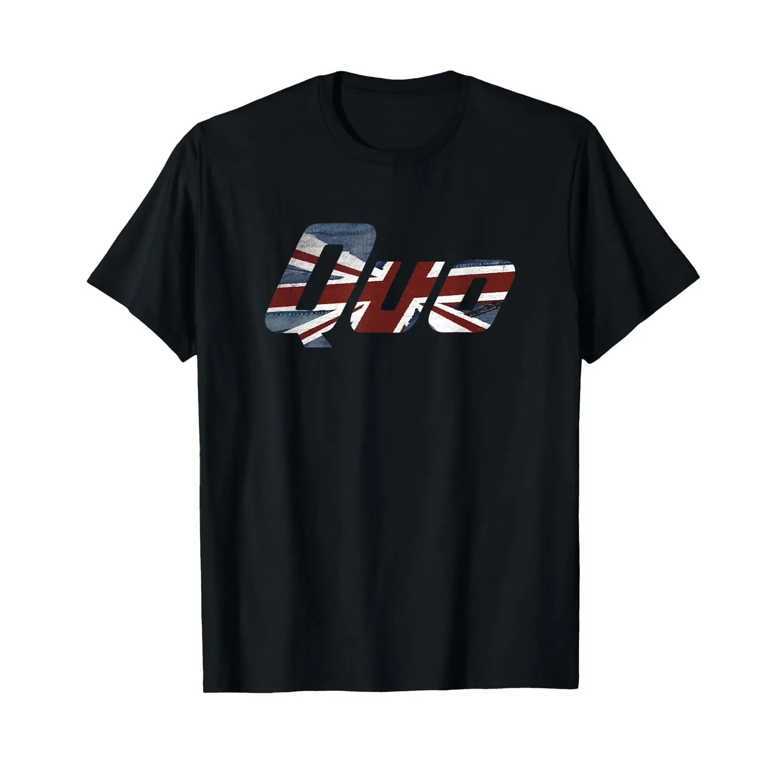 Status Quo UK Logo Fill T Shirt black s vintage Washed Slightly Top For Everyday Wear Breathable Comfortable Stretched homme