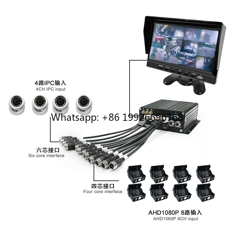 

APC 8CH Mobile Bus GPS 4G Wifi 12Channel CMSV6 System Night Vision AHD 720p 1080p Recorder ADAS Car Recording Video Recorder