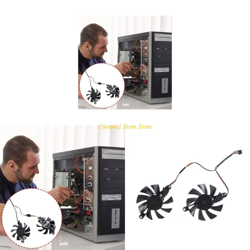 

A3PC Universal 80 мм 4PIN Охлаждающий вентилятор замена вентилятора для RX580 2048 Accessories Management Fan Management