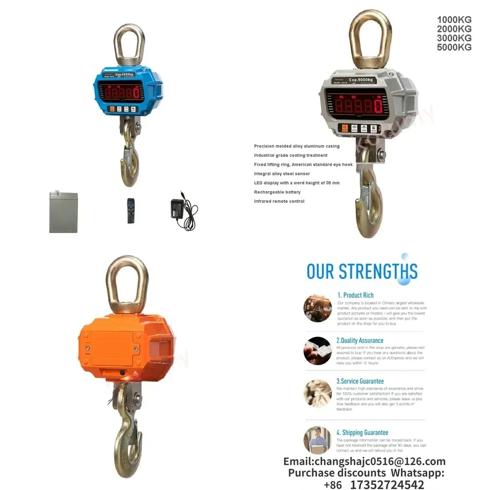 

5000Kg/3000Kg Digital Hanging Crane Scale Portable Crane Scale Heavy Crane Scale LCD Industrial Hook Scales