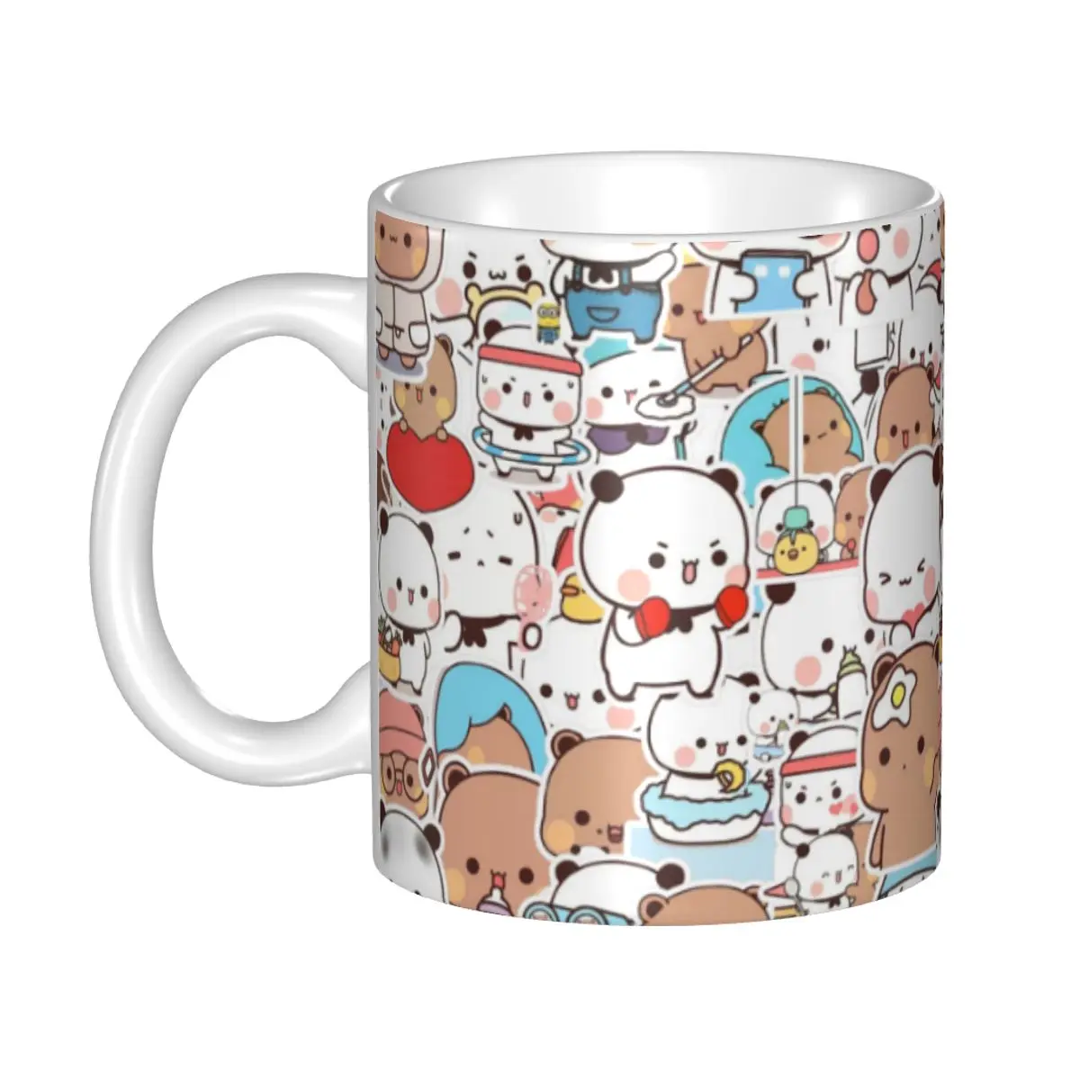 

Customized Panda Bear And Brownie True Love BUBU DUDU Couple Coffee Mug DIY Ceramic Milk Tea Cup