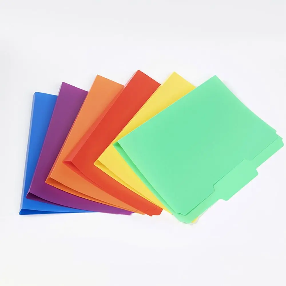 

6PCS/Set PP A4 File Folder Colored with Category Index Stickers Manila Folder Multifunctional Archive File Organizer Students