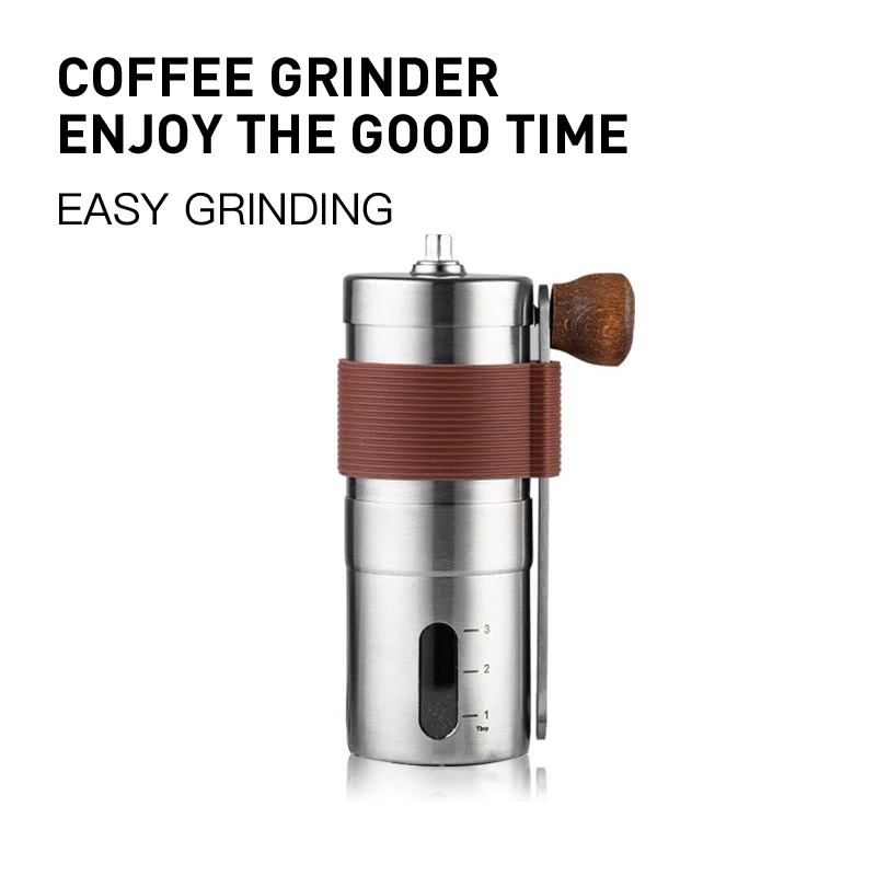 

Portable Hand Crank Coffee Bean Grinder Black Ceramic Grinding Core Stainless Steel Wooden Handle Coffee Grinding Kitchen Tools
