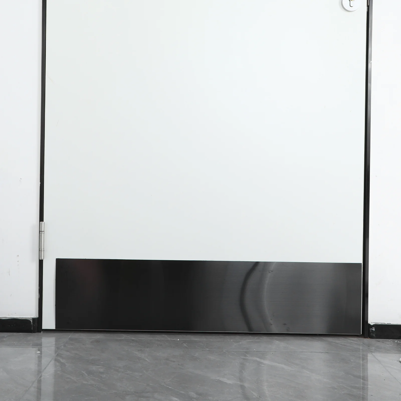 

2Pcs Door Kick Plates Self-Adhesive Stainless Steel Protection for Interior Exterior Doors 8x34 Inch Metal Cover