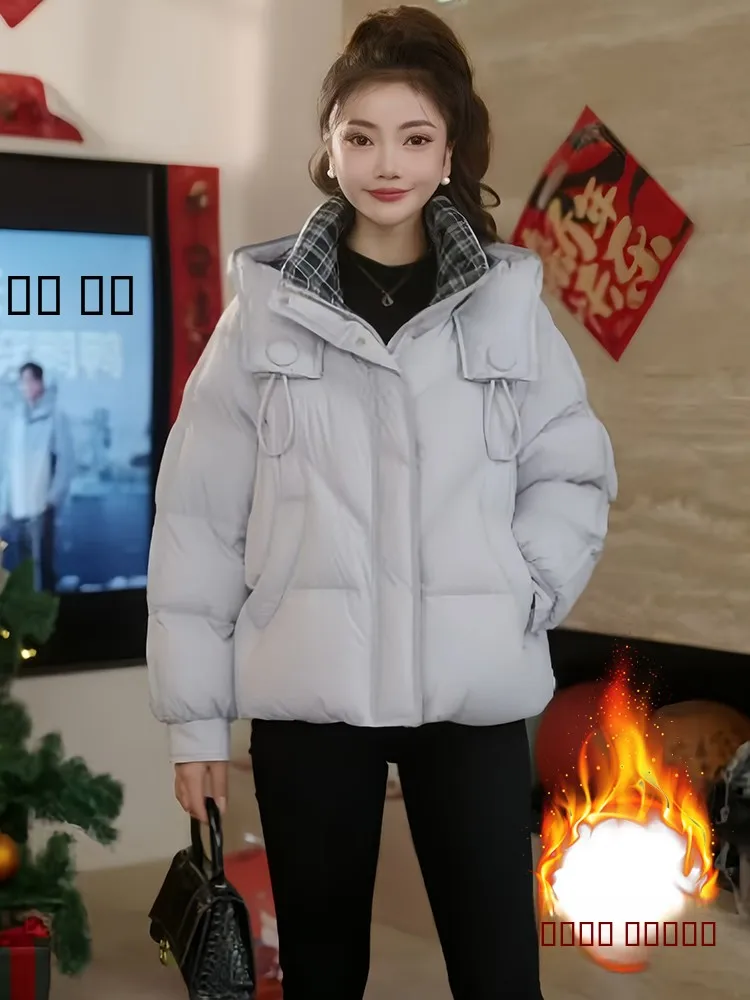 

Модная женская зимняя куртка с капюшоном на флисовой подкладке, утепленная хлопком, уникального маленького размера, в корейском стиле, для повседневной носки