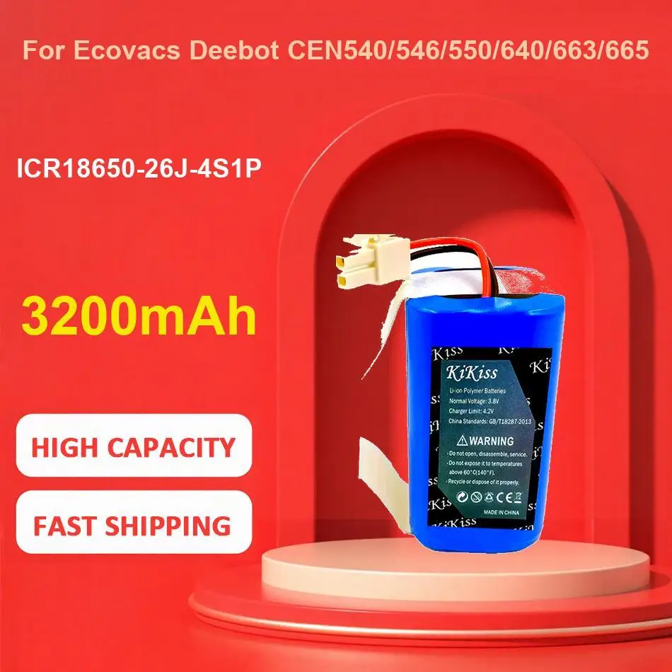 

ICR18650-26J-4S1P Battery For Ecovacs Deebot CEN540/546/550/640/663/665