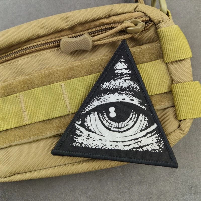 Eye of God Embroidery Patch Triangular All-seeing Eye for Clothes Bag Helmet Decoration Woven Labels Badges