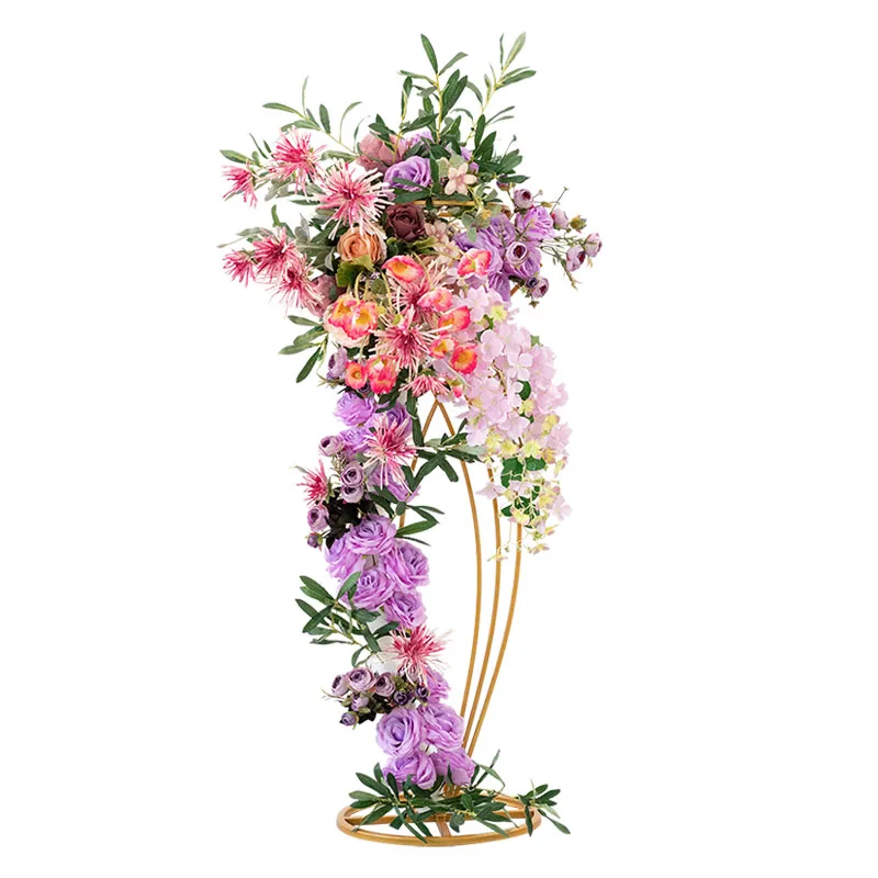 

Wedding Centerpiece Artificial Flower Stand Wrought Iron Flower Fish Mermaid Flower Arrangement Road Lead Backdrop Decor