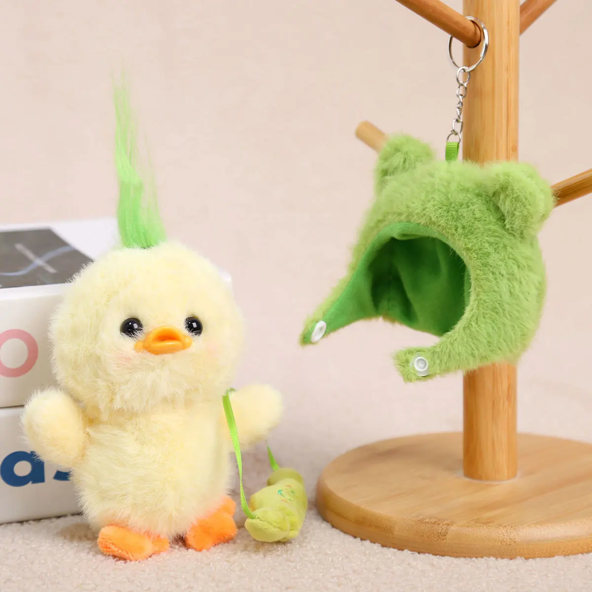 Cute Duck Plush Dolls Keychain Stuffed Animal Cartoon Backpack Pendant Small Duck Plush Toys Ornament Children's Birthday Gifts