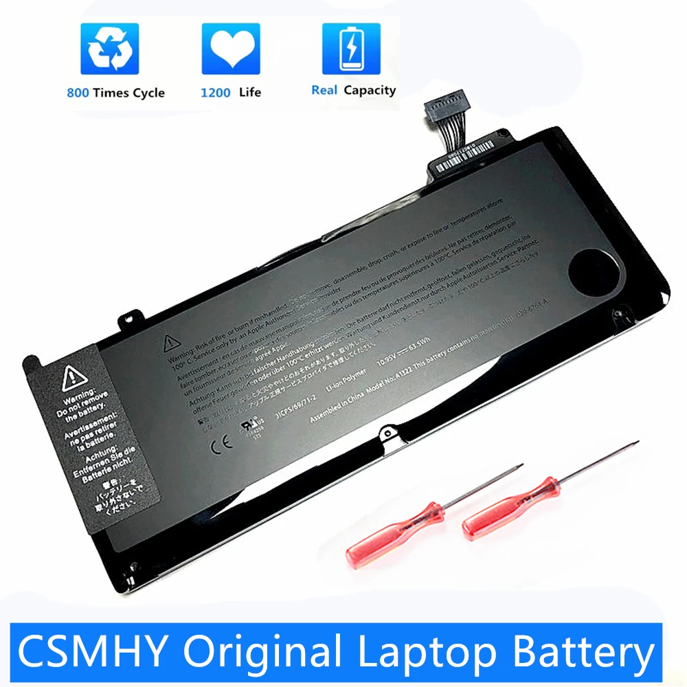Csmhy-bateria para Apple Macbook Pro 13 Polegadas Original Novo Genuíno A1322 A1278 2009 2010 2011 63.5wh