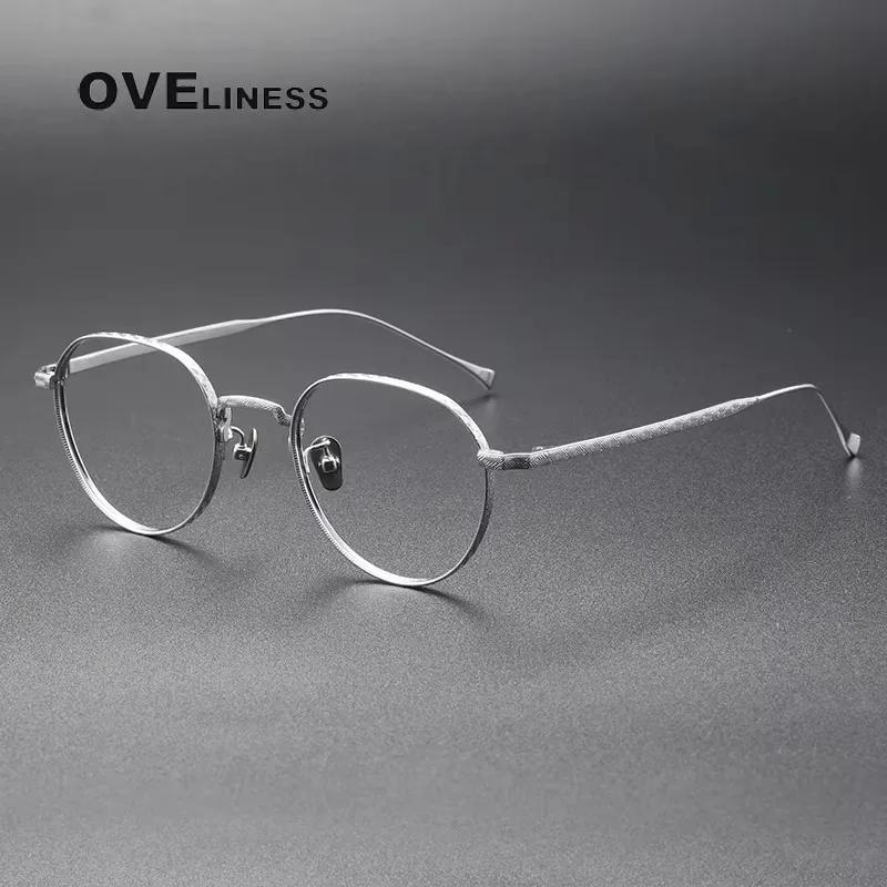 

Pure Titanium Glasses frame Men Vintage Retro Round Eyewear Eyeglasses Frames Women spectacles