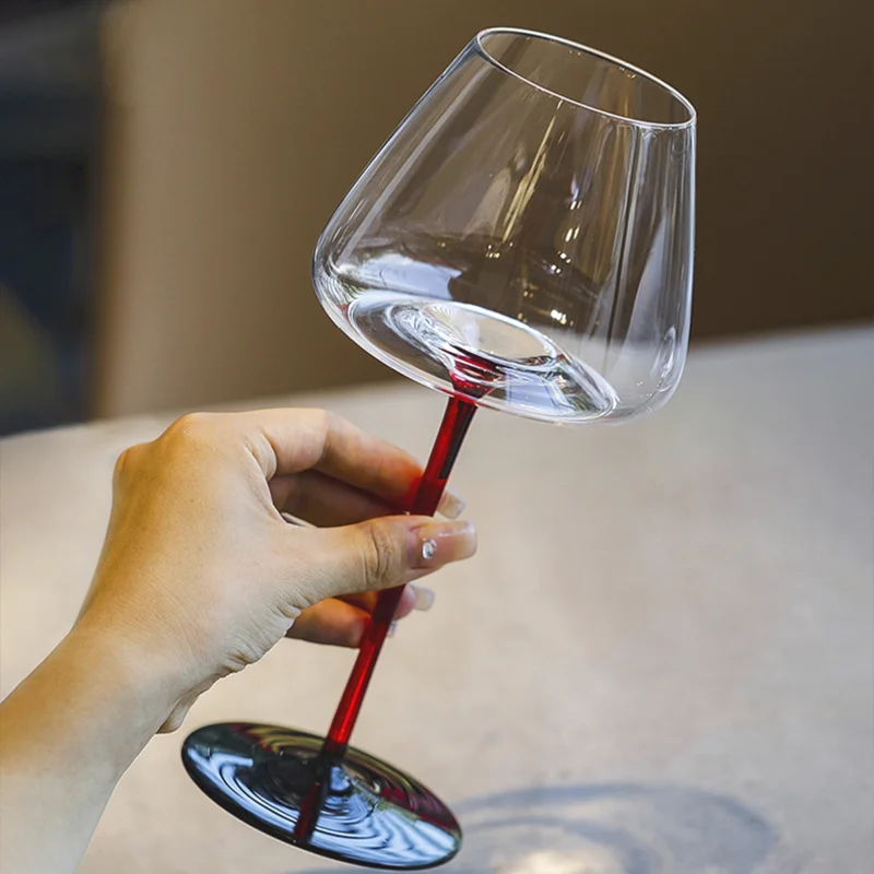 Red Wine Set for Home, Tall Goblet, Elegant Liquor Glass, Perfect for Dining and Gifts, High Beauty, Light, Luxury