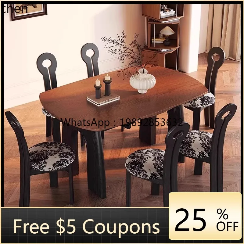 

ww antique retractable dining table household small apartment ash wood grain retro style solid wood folding round table