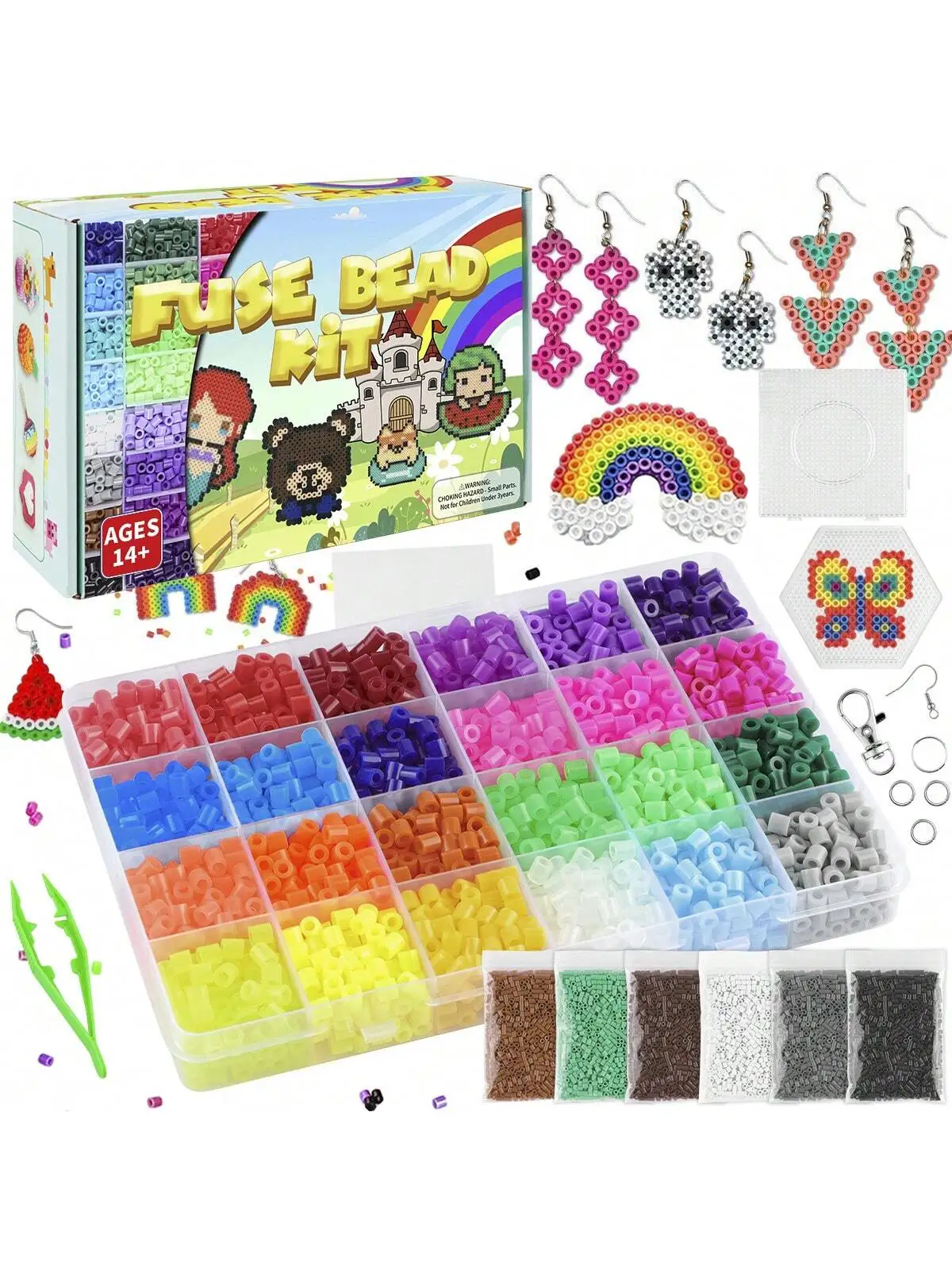 

4000 шт./8400 шт. - 5 мм набор для натягивания бисера - 24 цвета DIY Креативное изготовление ювелирных изделий Ремесленное украшение на день рождения и праздник G