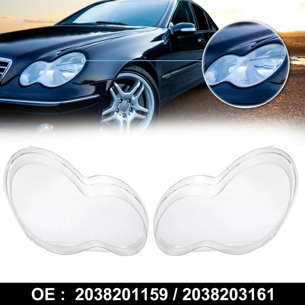 

For Mercedes Benz C-Class W203 2001 2002 2003 2004 2005 2006 2007 Left Right Car Front Headlight Caps Shell Headlamp Lens Cover