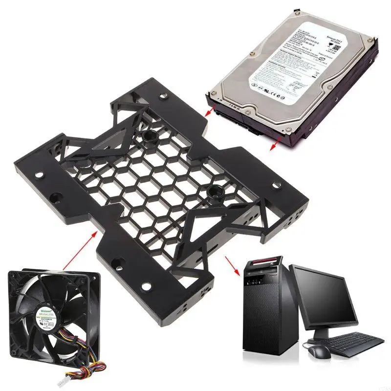 

C7AB 2.5" 5.25" to 3.5" Internal SSD Metal Adapter Holder Bay HDD Converter Frame