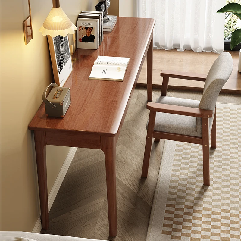 Solid wood desk 40/45cm wide and narrow table household simple computer desk small apartment bedroom middle school student writi