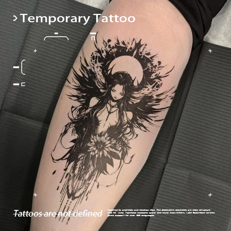 Dark Goddess Herbal Juice Tattoo Stickers Temporary Tattoos Sexy Goth Arms Waterproof Fake Tatto Gift Cool Stuff Party Y2K Cheap