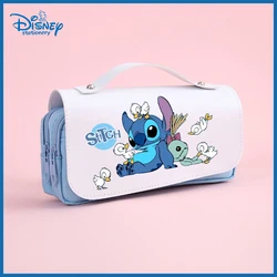 Disney Stitch Anime Series Cute Pencil Case Pencil Case Pencil Case Student Middle School Students Simple Large Space Cartoon