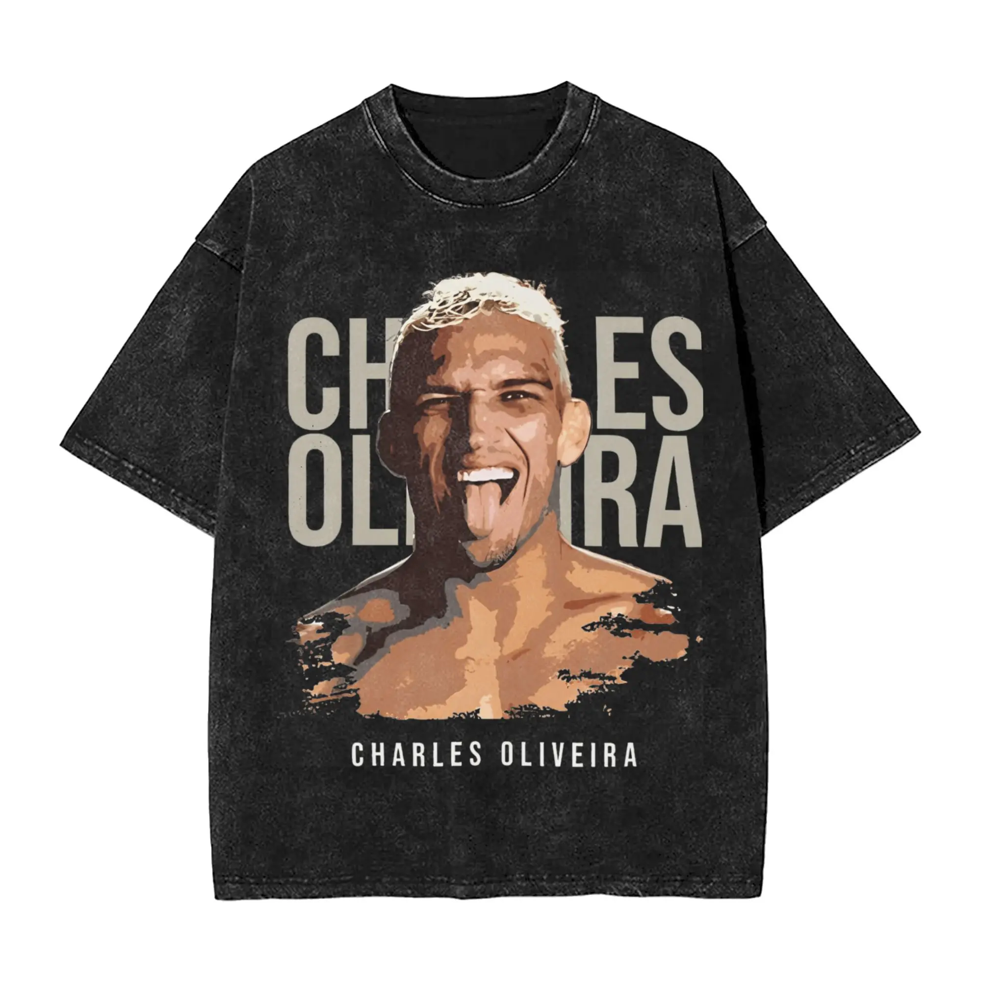 

Charles Oliveira T Shirt Beach Smile Fighter Streetwear T-Shirts Cotton Harajuku Tshirt For Man Short Sleeve Loose Tees