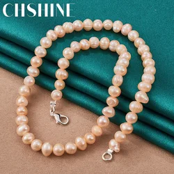 CHSHINE 925 Sterling Silver Natural Freshwater Pearls 16/18/20