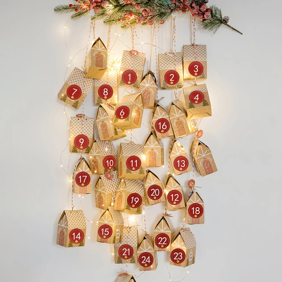 1/3/5Sheet Christmas Advent Calendar Stickers Xmas Countdown Gift Packaging Label Sticker Merry Christmas Party Decor New Year - Image 3