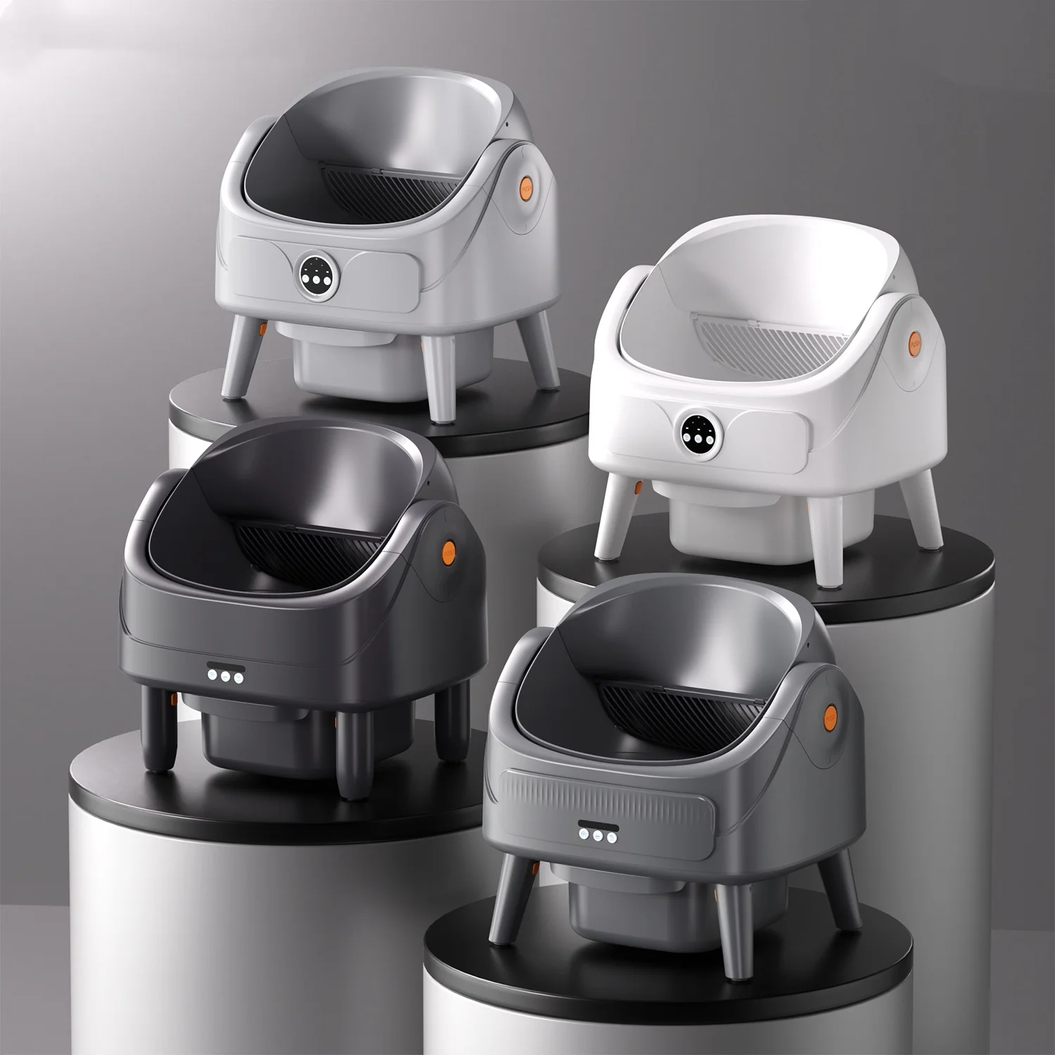 Hot-selling large automatic cleaning smart cat  box plastic environmentally friendly round design large capacity